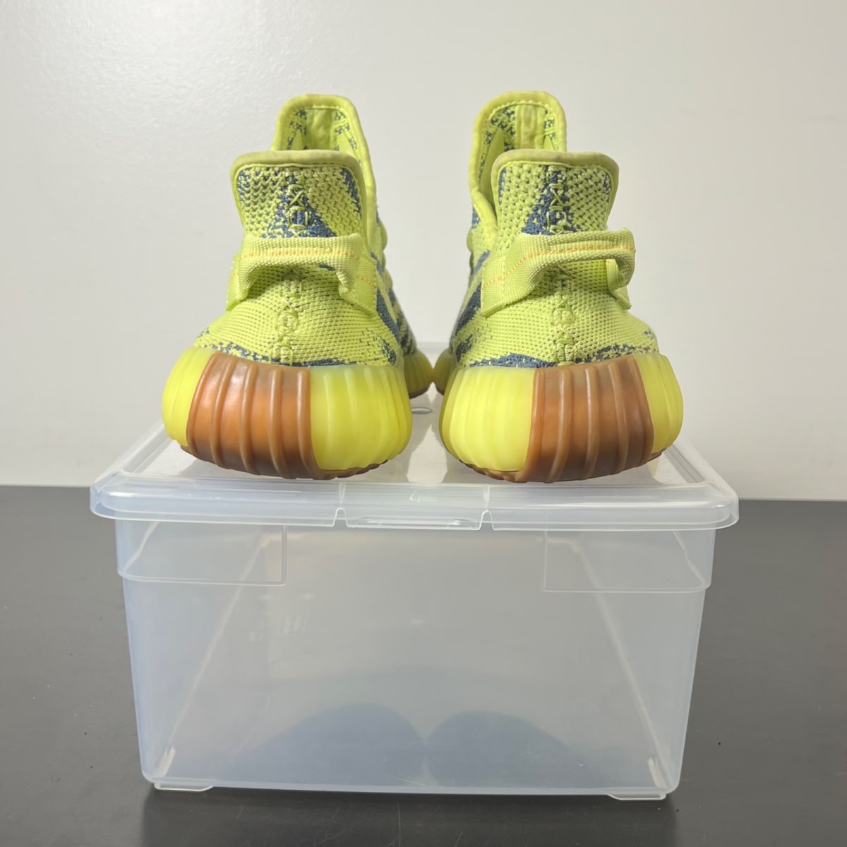 adidas Yeezy Boost 350 V2 Semi Frozen Yellow 11 (Moderately Worn Pre-Owned)adidasSemi Frozen Yellow/Raw Steel/Red - Image 4