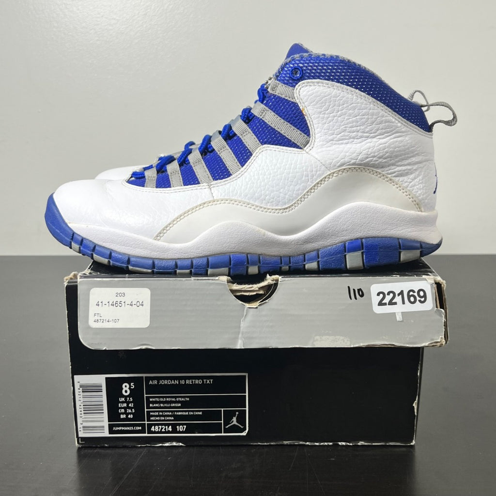 Jordan 10 Retro Old Royal 8.5 (Moderately Worn Pre-Owned)JordanWhite/Old Royal-Stealth - Image 3