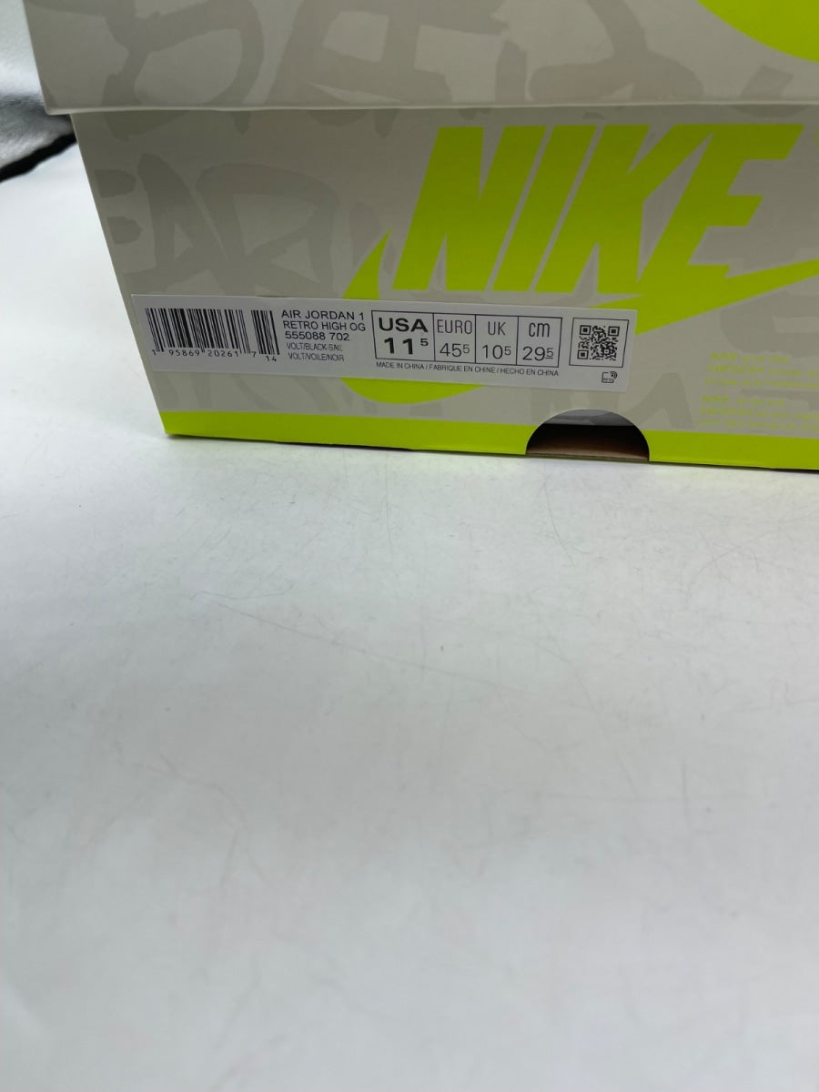 Jordan 1 Retro High OG Visionaire 11.5 (Moderately Worn Pre-Owned)JordanVolt/Black/Sail - Image 9