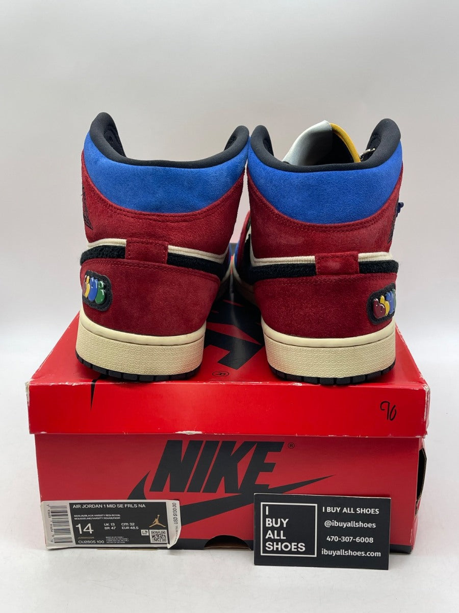 Jordan 1 Mid SE Fearless Blue the Great 14 (Moderately Worn Pre-Owned) - Image 3