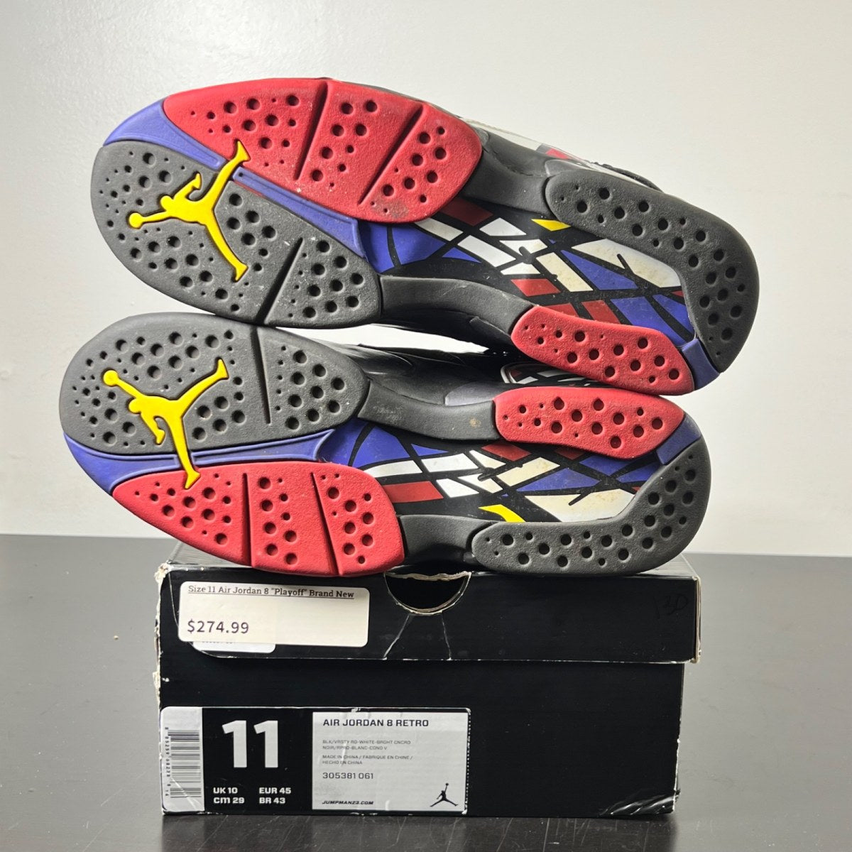 Jordan 8 Retro Playoffs (2013) 11 (Moderately Worn Pre-Owned)JordanBlack/True Red-White - Image 6