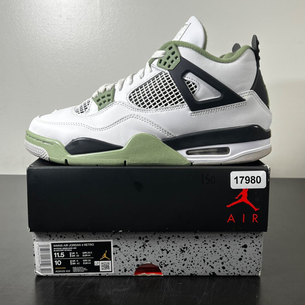 Jordan 4 Retro Seafoam (Women's) 11.5W (Moderately Worn Pre-Owned)JordanWhite/Seafoam/Dark Ash/Neutral Grey - Image 3