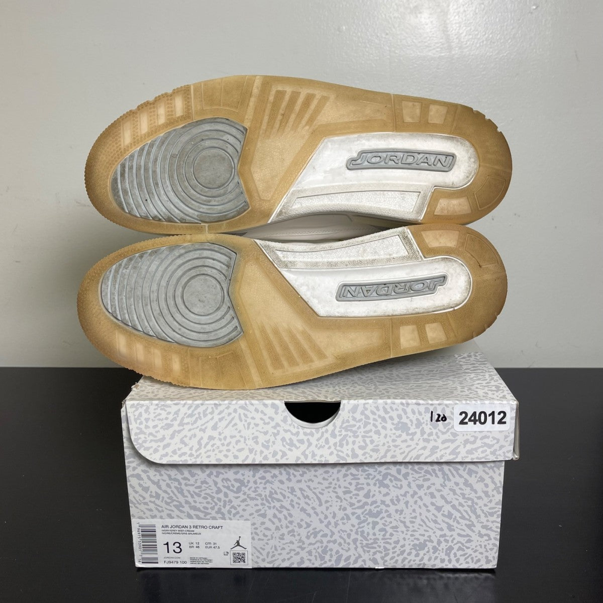 Jordan 3 Retro Craft Ivory 13 (Moderately Worn Pre-Owned)JordanIvory/Grey Mist/Cream - Image 5