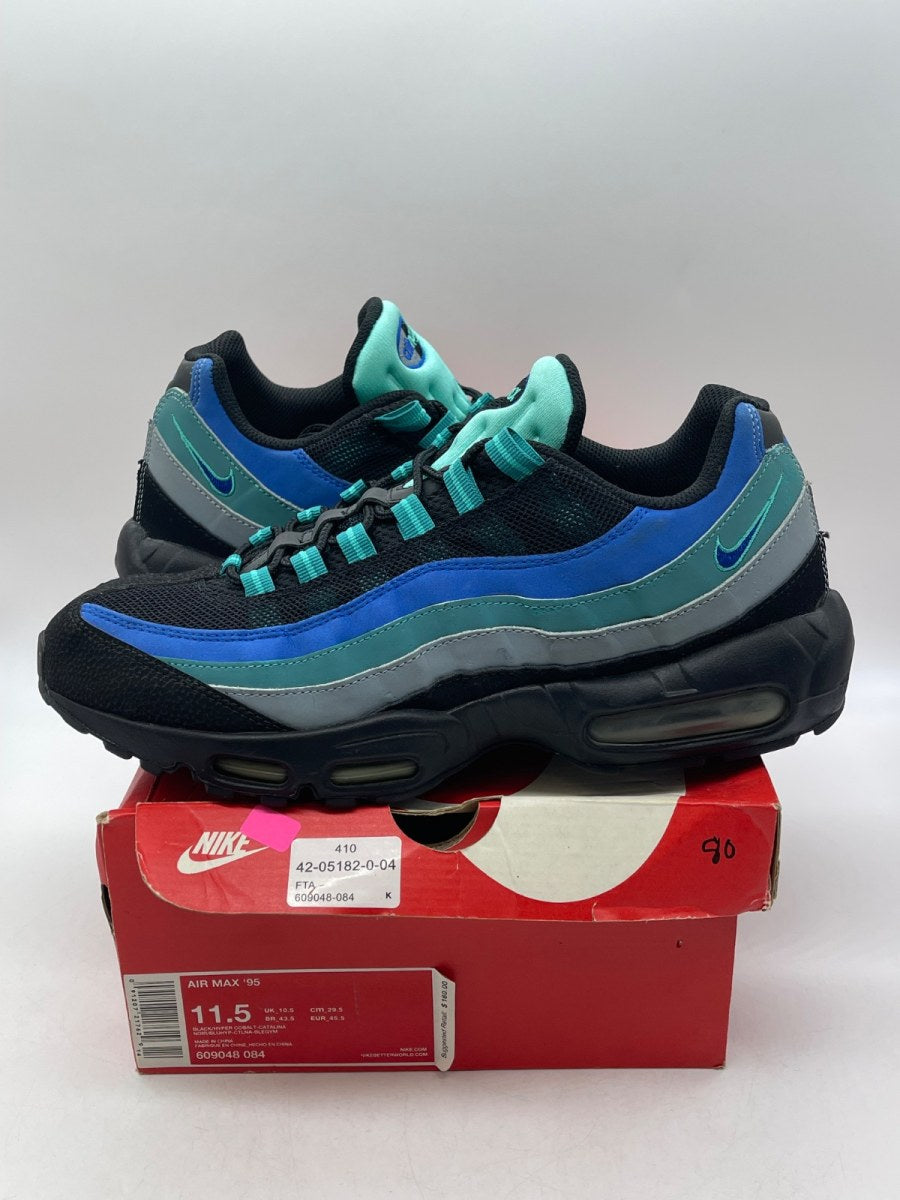 Nike Air Max 95 'Black Hyper Cobalt' 11.5 (Moderately Worn Pre-Owned)Nike - Image 1
