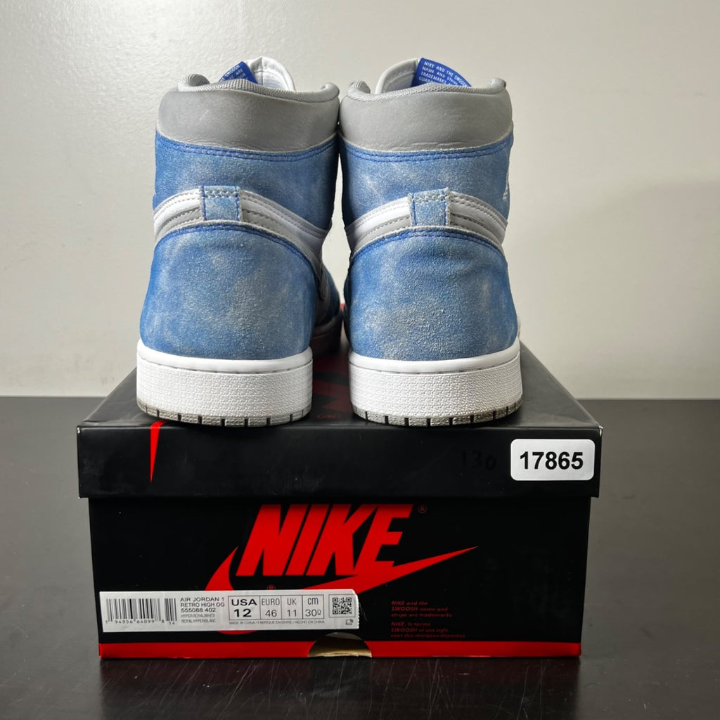 Jordan 1 Retro High OG Hyper Royal 12 (Heavily Worn Pre-Owned)JordanHyper Royal/Light Smoke Grey-White - Image 4