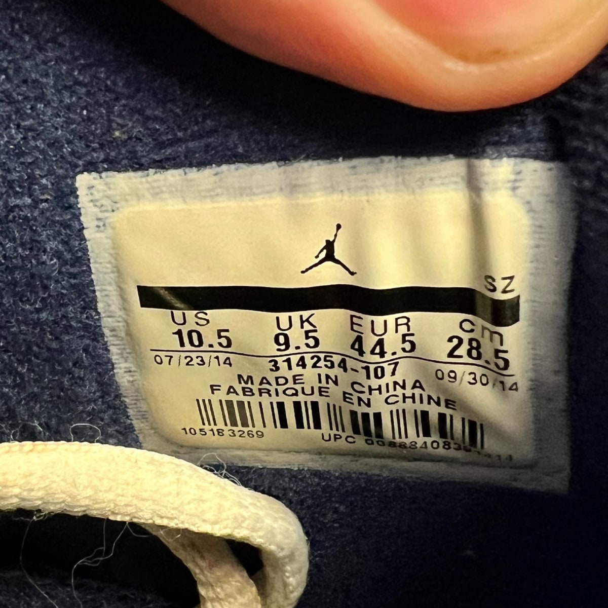 Jordan 4 Retro Columbia (2015) 10.5 (Lightly Worn Pre-Owned)JordanWhite/Legend Blue-Midnight Navy - Image 4