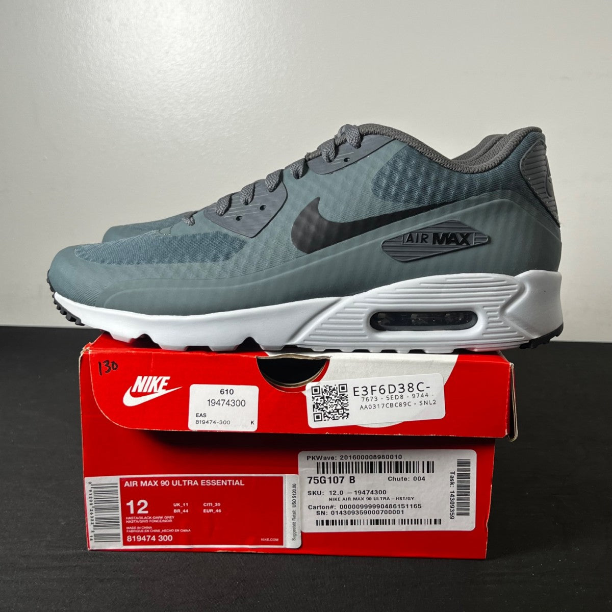 Nike Air Max 90 Ultra Essential 'Hasta' 12 (New Pre-Owned)NikeHasta/Black-Dark Grey-Pure Platinum - Image 3