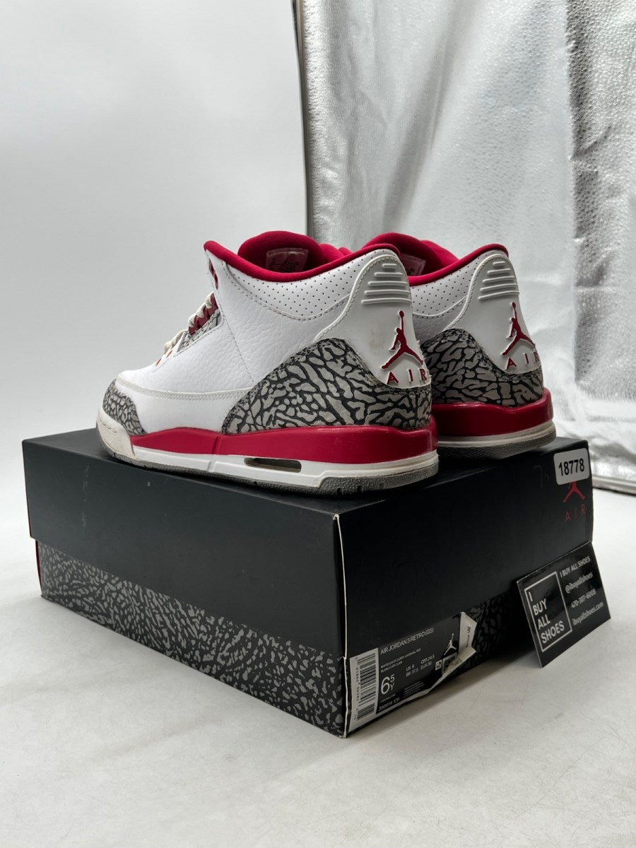 Jordan 3 Retro Cardinal (GS) 6.5Y (Moderately Worn Pre-Owned) - Image 4