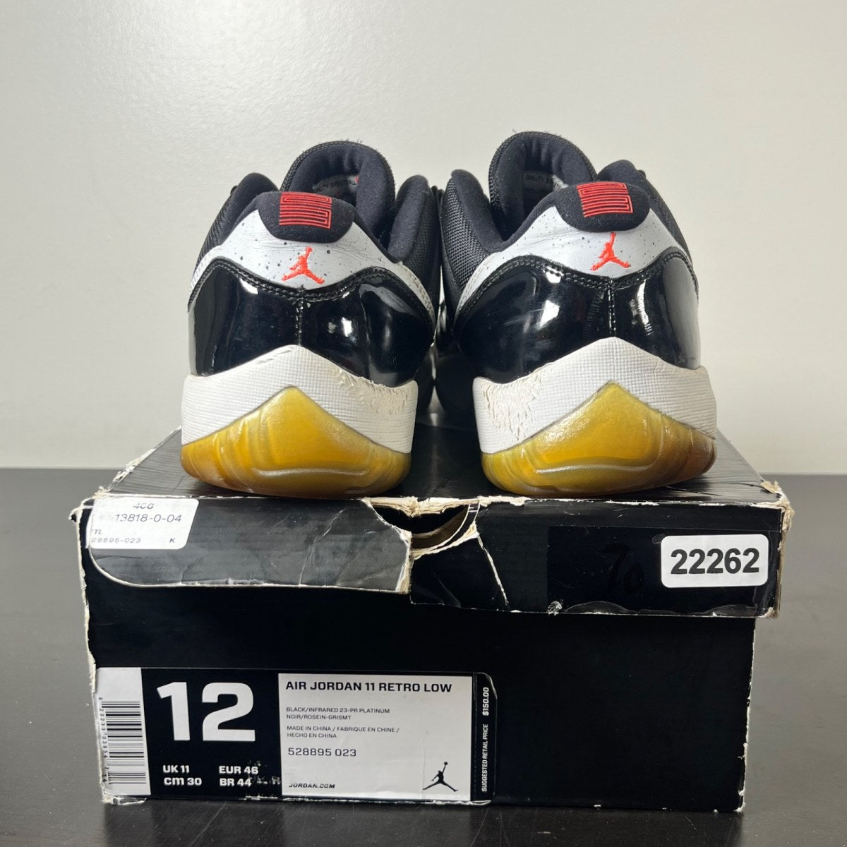 Jordan 11 Retro Low Infrared 12 (Heavily Worn Pre-Owned)JordanBlack/Infrared 23-Pure Platinum - Image 4