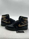 Jordan 1 Retro High Black Metallic Gold (2020) 10 (Lightly Worn Pre-Owned) - Image 1
