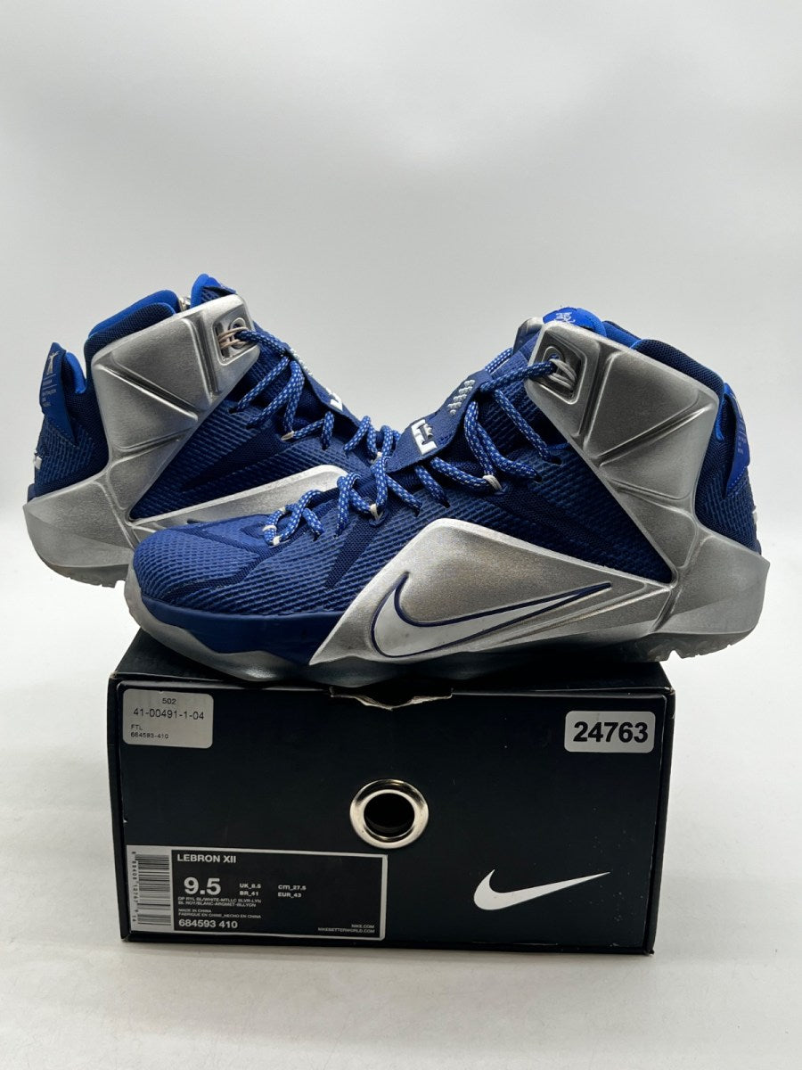 Nike LeBron 12 What If 9.5 (Moderately Worn Pre-Owned)NikeDeep Royal Blue/Metallic Silver/Lyon Blue/White - Image 1