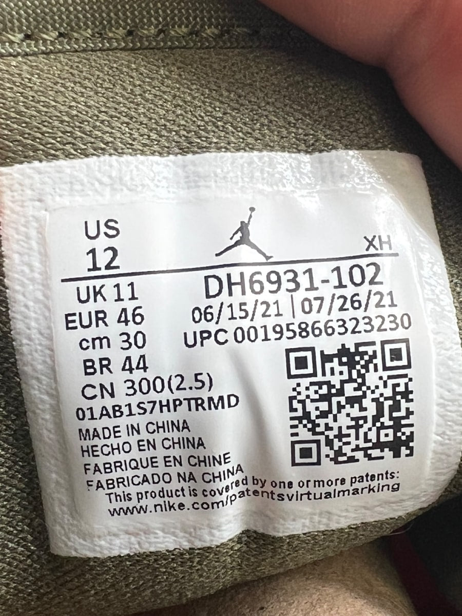 Jordan 1 Low SE Light Curry 12 (Lightly Worn Pre-Owned)JordanOrange/Olive-Sail - Image 6