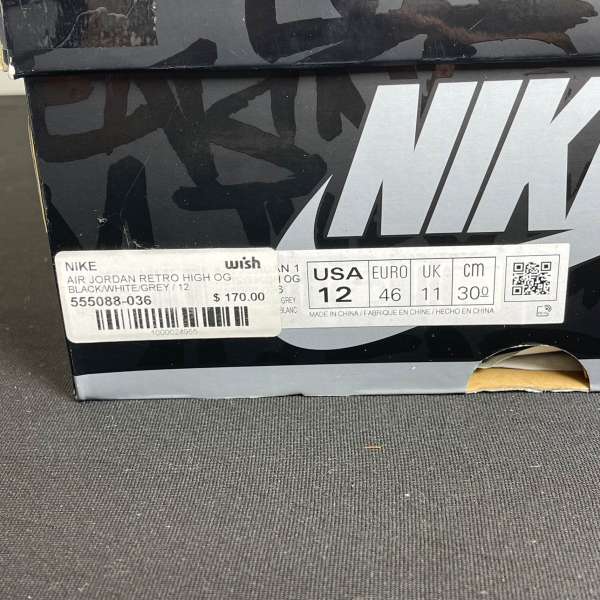 Jordan 1 Retro High OG Rebellionaire (Size 12) - aux