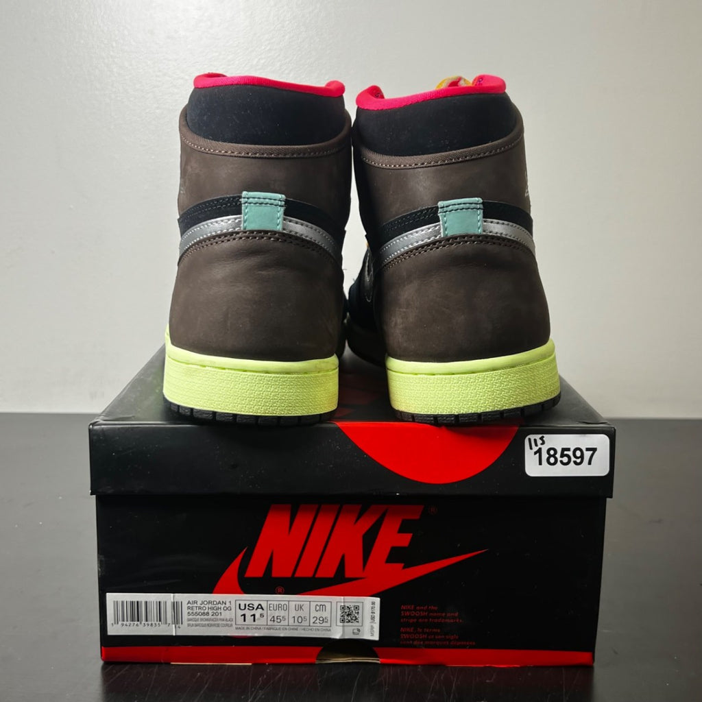 Jordan 1 Retro High Tokyo Bio Hack 11.5 (Lightly Worn Pre-Owned)JordanBaroque Brown/Black-Laser Orange-Racer Pink - Image 5