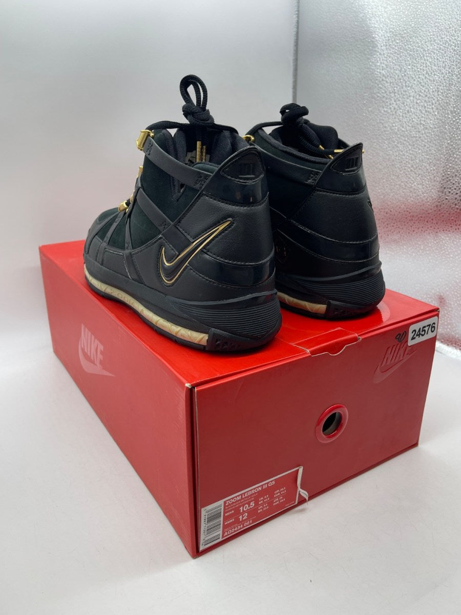 Nike LeBron 3 Black Gold (2018) 10.5 (Moderately Worn Pre-Owned)NikeBlack/Black-Metallic Gold - Image 4