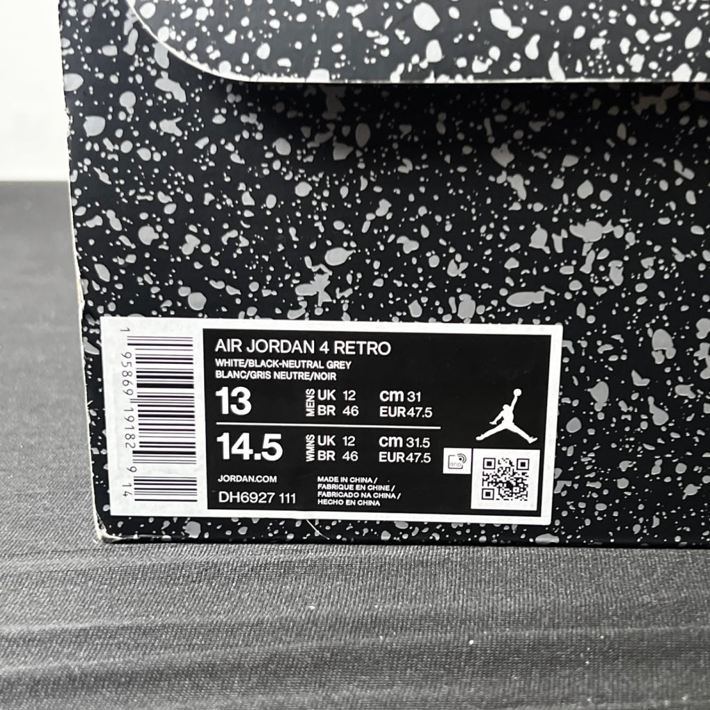 Jordan 4 Retro Military Black 13 (Lightly Worn Pre-Owned)JordanWhite/Black-Neutral Grey - Image 6