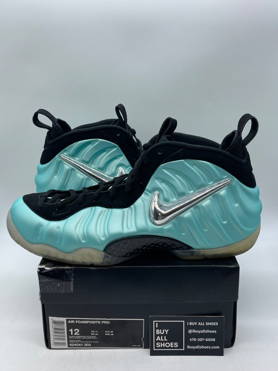 Air Nike Foamposite Pro Island Green 12 (Moderately Worn Pre-Owned) - Image 1