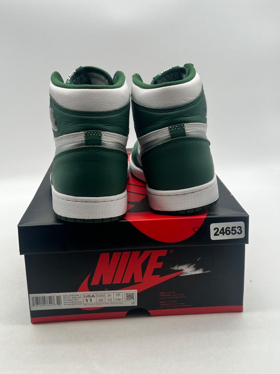 Jordan 1 Retro High OG Gorge Green 11 (Lightly Worn Pre-Owned)JordanGorge Green/Metallic Silver/White - Image 3