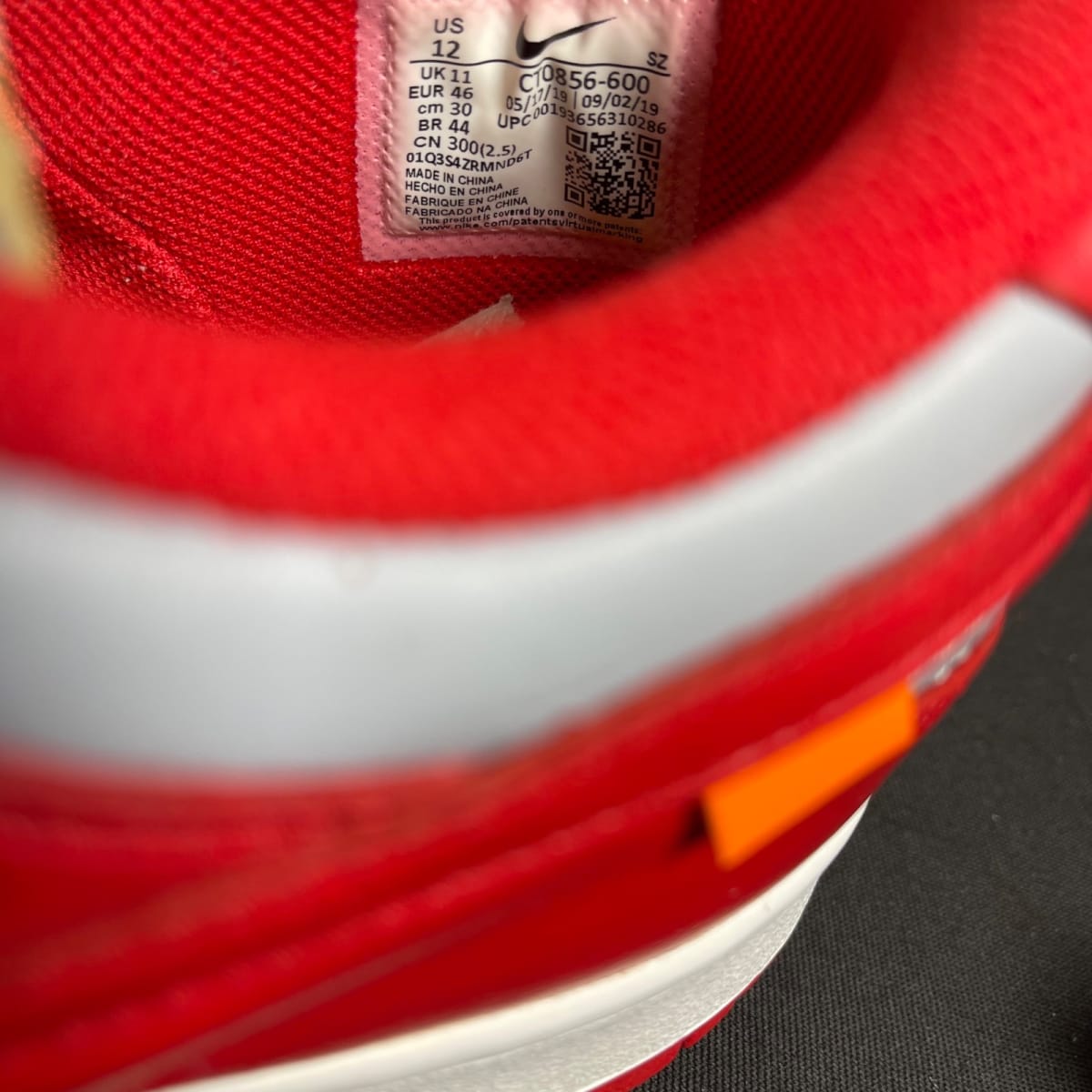 Nike Dunk Low Off-White University Red (Size 12) - aux