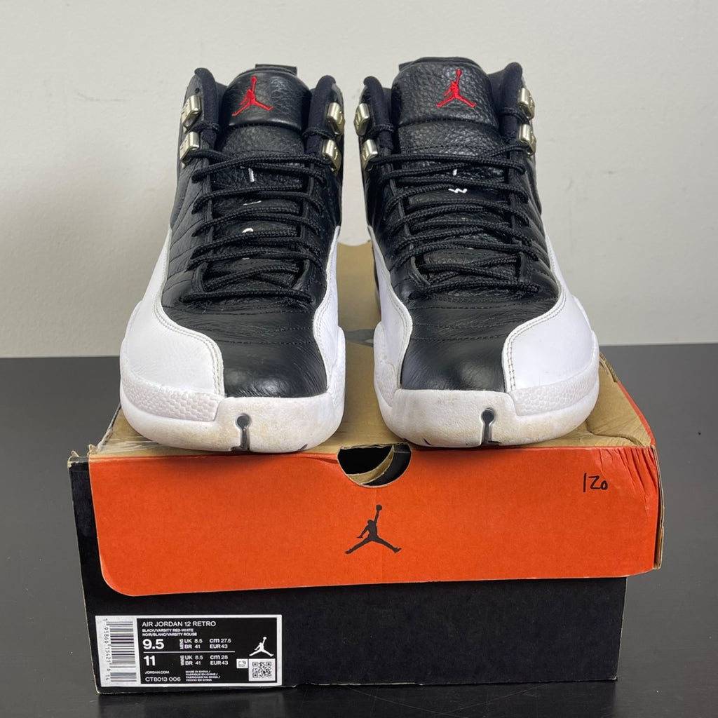 Jordan 12 Retro Playoffs (2022) 9.5 (Moderately Worn Pre-Owned)JordanBlack/Varsity Red-White - Image 2