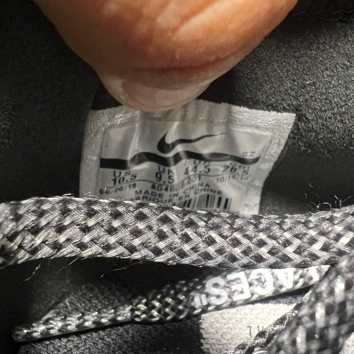 Nike Air Force 1 Low Off-White Black White 10.5 (Lightly Worn Pre-Owned)NikeBlack/White-Cone-Black - Image 6