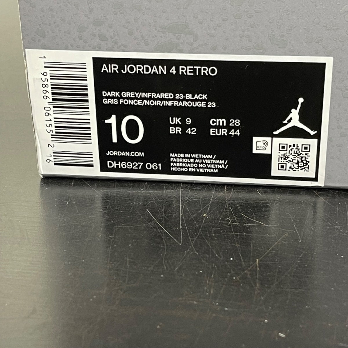Jordan 4 Retro Infrared 10 (Moderately Worn Pre-Owned)JordanDark Grey/Infrared 23-Black-Cement Grey - Image 7