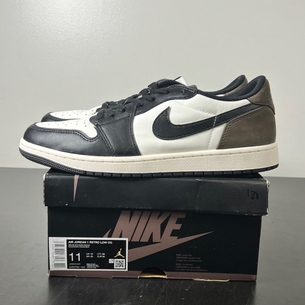Jordan 1 Retro Low OG Mocha 11 (Lightly Worn Pre-Owned)JordanWhite/Black-Dark Mocha - Image 3
