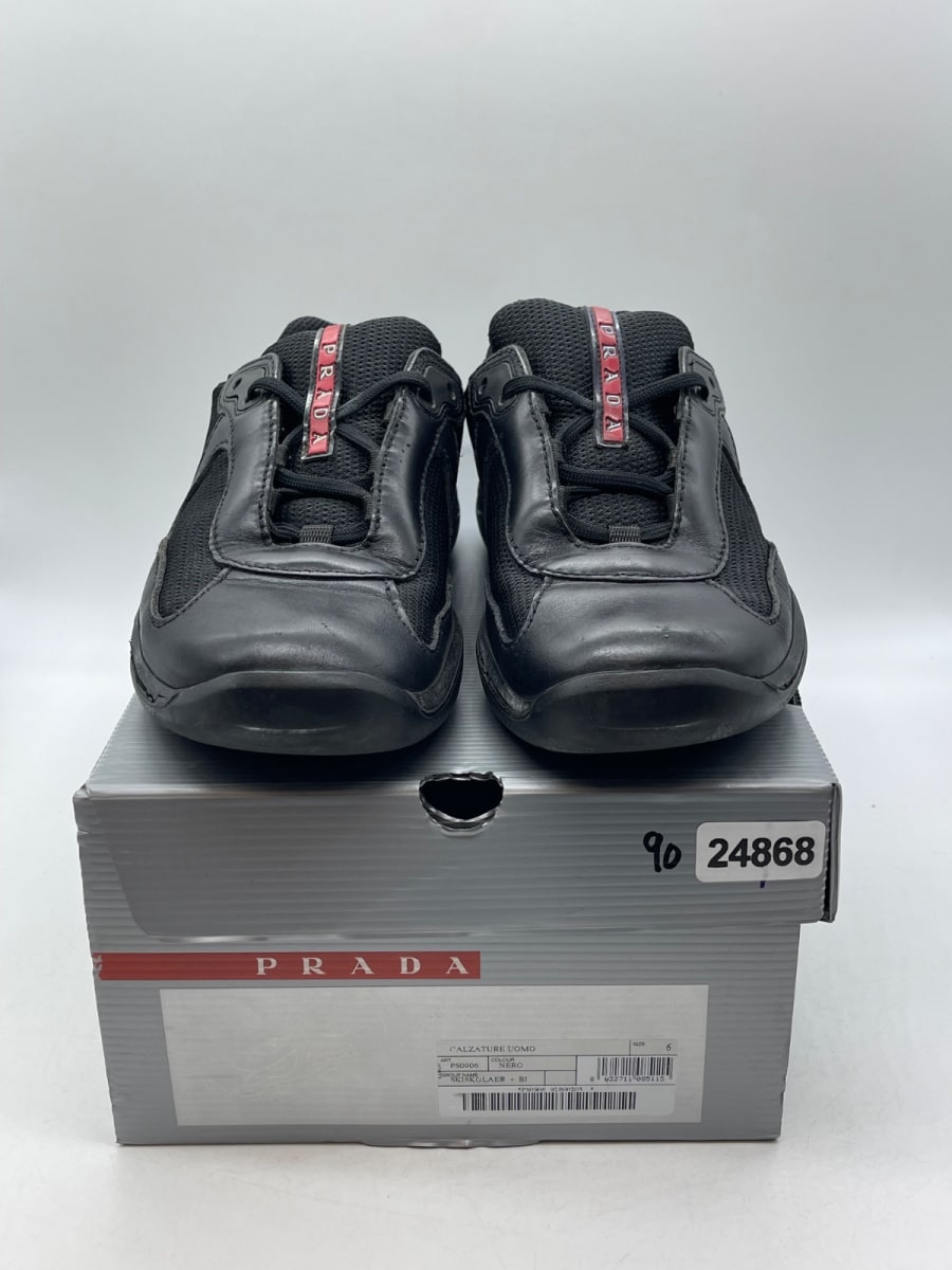 Prada America's Cup Black Nappa Leather 6 (Moderately Worn Pre-Owned)PradaBlack - Image 2