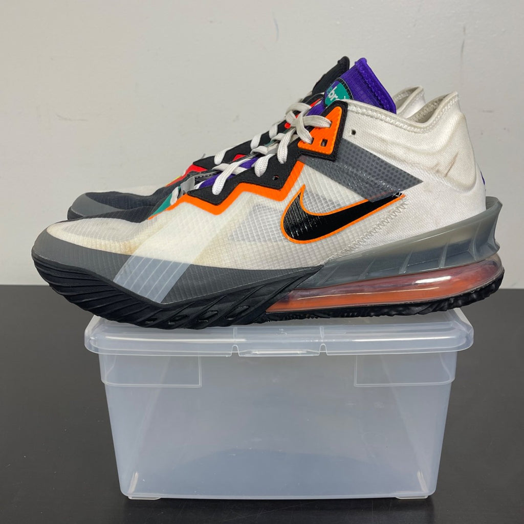 Nike LeBron 18 Low Greedy 12 (Moderately Worn Pre-Owned)NikeWhite/Black-Iron Grey - Image 3
