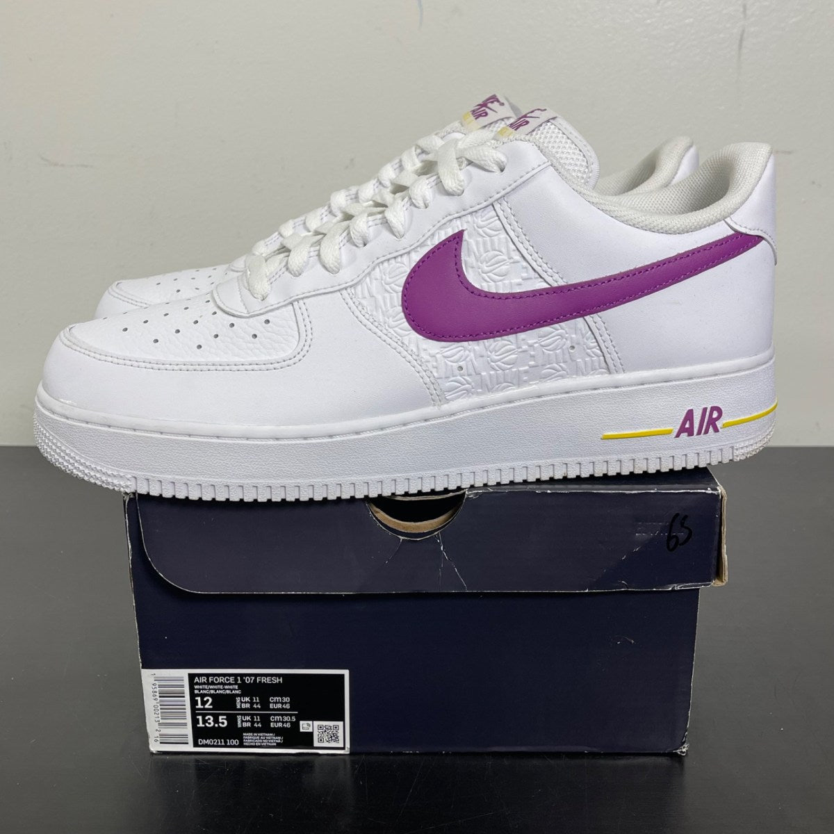 Nike Air Force 1 Low '07 Fresh White 12 (Moderately Worn Pre-Owned)NikeWhite/White-White - Image 3