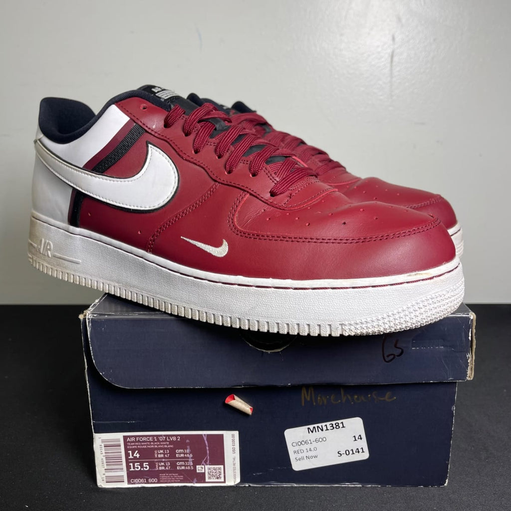 Nike Air Force 1 Low 07 LV8 Red Black (Size 14) - aux