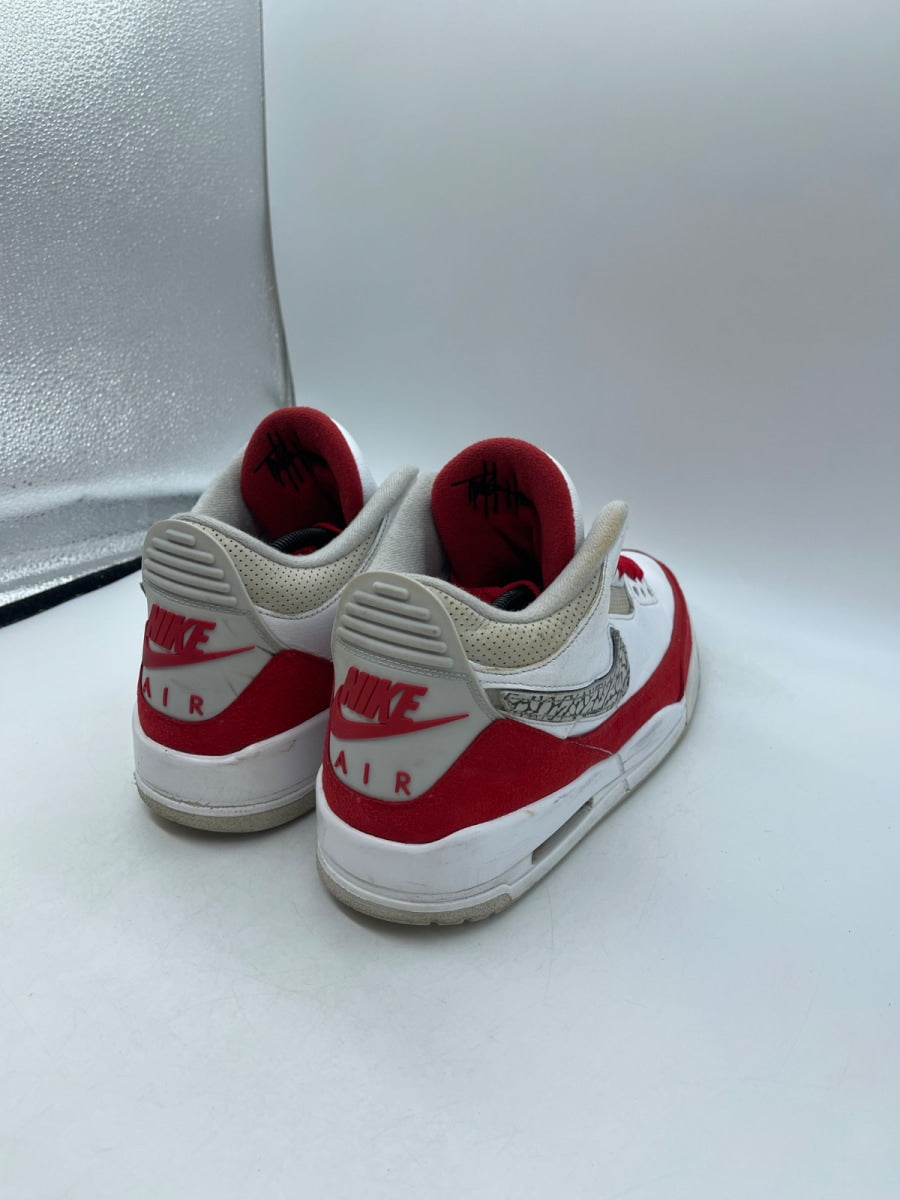 Jordan 3 Retro Tinker White University Red 12 (Moderately Worn Pre-Owned)JordanWhite/University Red-Neutral Grey - Image 5