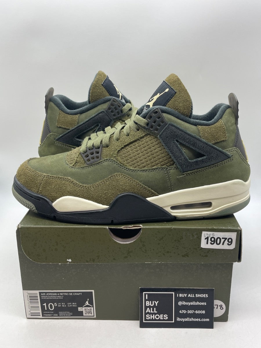 Jordan 4 Retro SE Craft Medium Olive 10.5 (Moderately Worn Pre-Owned) - Image 1