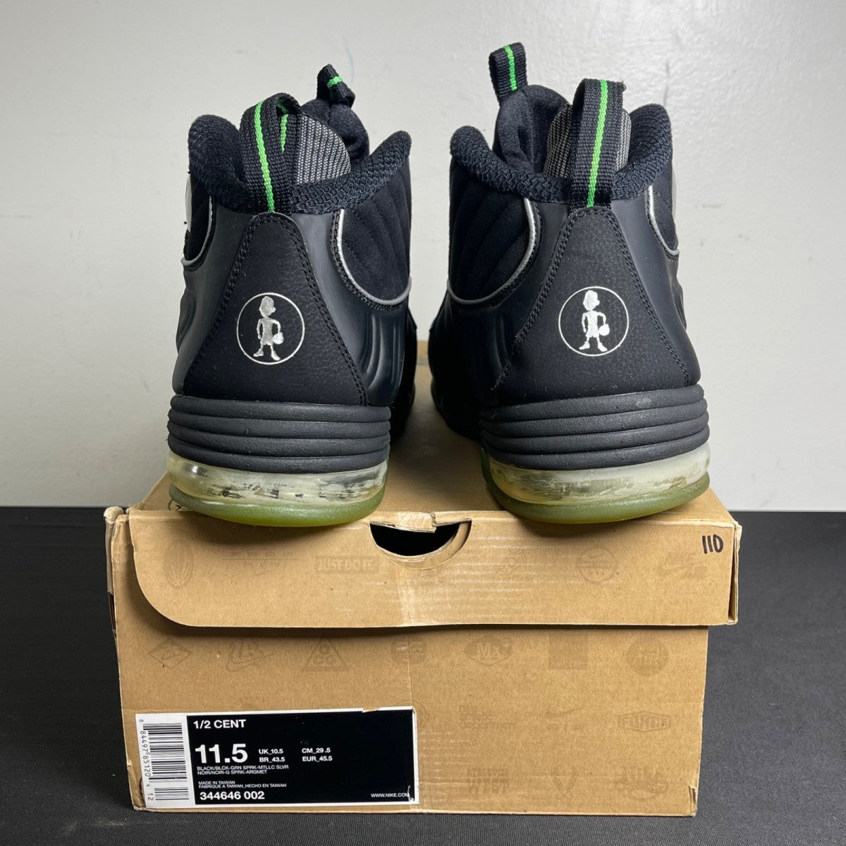 Nike Air 1/2 Cent Black Green Spark (Size 11.5) - Image 4