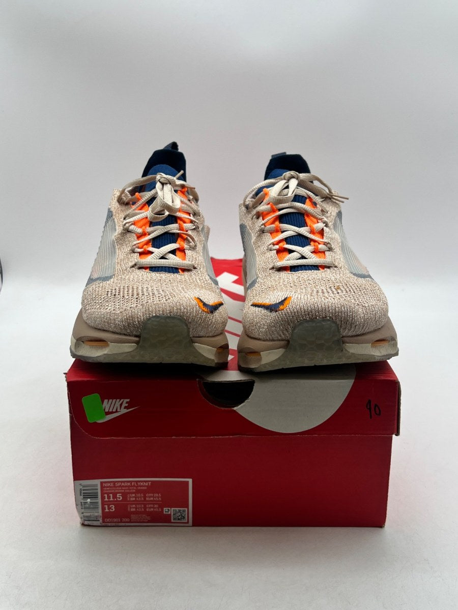 Nike Spark Flyknit Tan Total Orange 11.5 (Lightly Worn Pre-Owned)NikeHemp/College Navy-Total Orange - Image 2