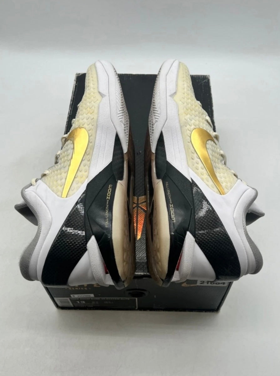 Nike Kobe 7 Elite (Home) 13 (Moderately Worn Pre-Owned)NikeWhite/Metallic Gold-Black-Neutral Grey - Image 9