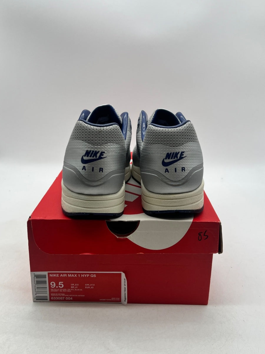 Nike Air Max 1 Night Track Royal 9.5 (Moderately Worn Pre-Owned)NikeMetallic Silver/Deep Royal Blue-Sail - Image 6