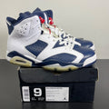 Jordan 6 Retro Olympic London (2012) 9 (Moderately Worn Pre-Owned)JordanWhite/Midnight Navy-Varsity Red - Image 1