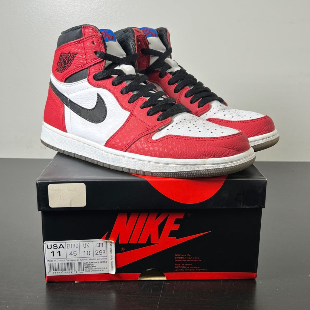 Jordan 1 Retro High Spider-Man Origin Story (Size 11) Moderately Worn - Image 1