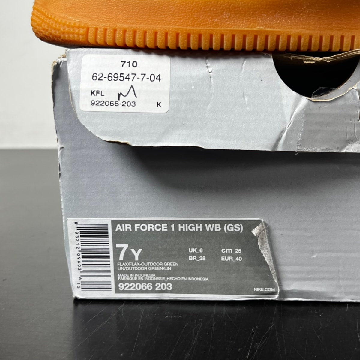 Nike Air Force 1 High Flax (2017) (GS) 7Y (Moderately Worn Pre-Owned)NikeFlax/Flax/Outdoor Green - Image 4