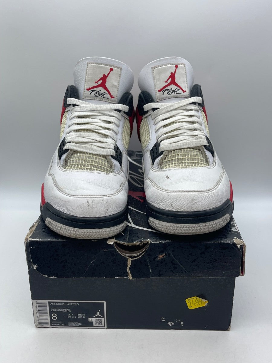 Jordan 4 Retro Red Cement 8 (Moderately Worn Pre-Owned)JordanWhite/Fire Red/Black/Neutral Grey - Image 2