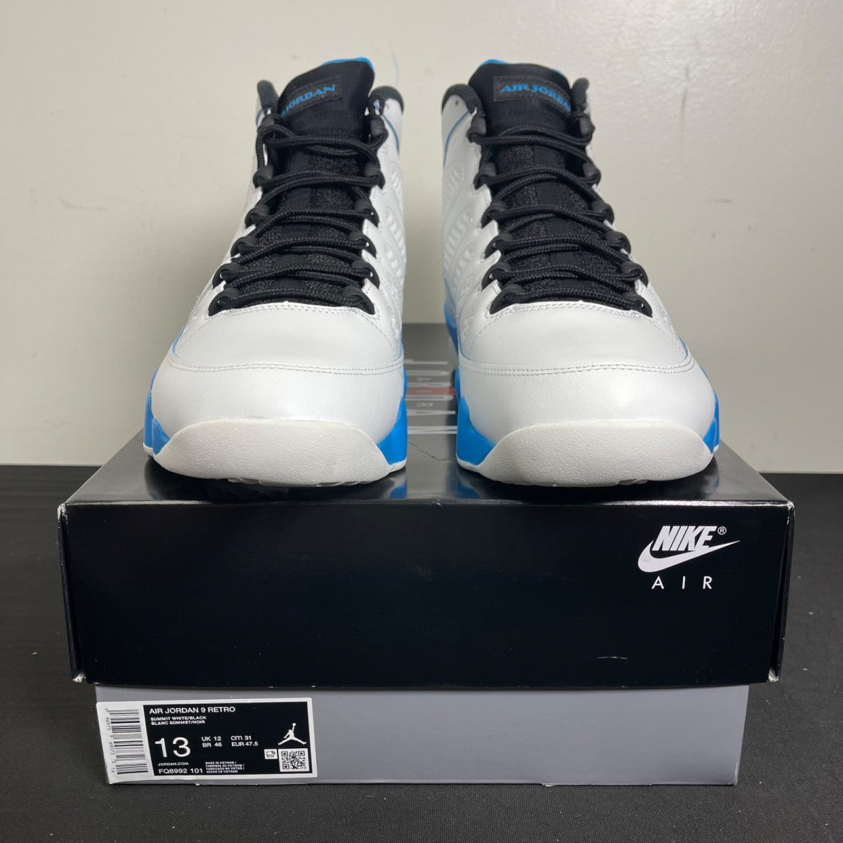 Jordan 9 Retro Powder Blue (2024) 13 (New Pre-Owned)JordanSummit White/Black/Dark Powder Blue - Image 2