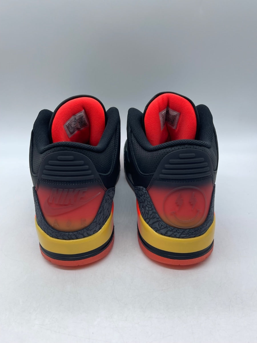 Jordan 3 Retro J Balvin Rio 15 (Moderately Worn Pre-Owned)JordanBlack/Solar Flare/Total Crimson Abyss - Image 3