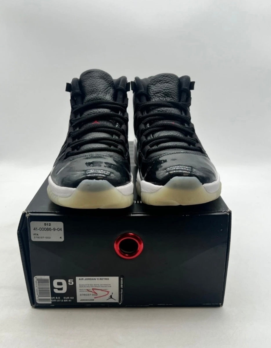 Jordan 11 Retro 72-10 9.5 (Moderately Worn Pre-Owned)JordanBlack/Gym Red-White-Anthracite - Image 2