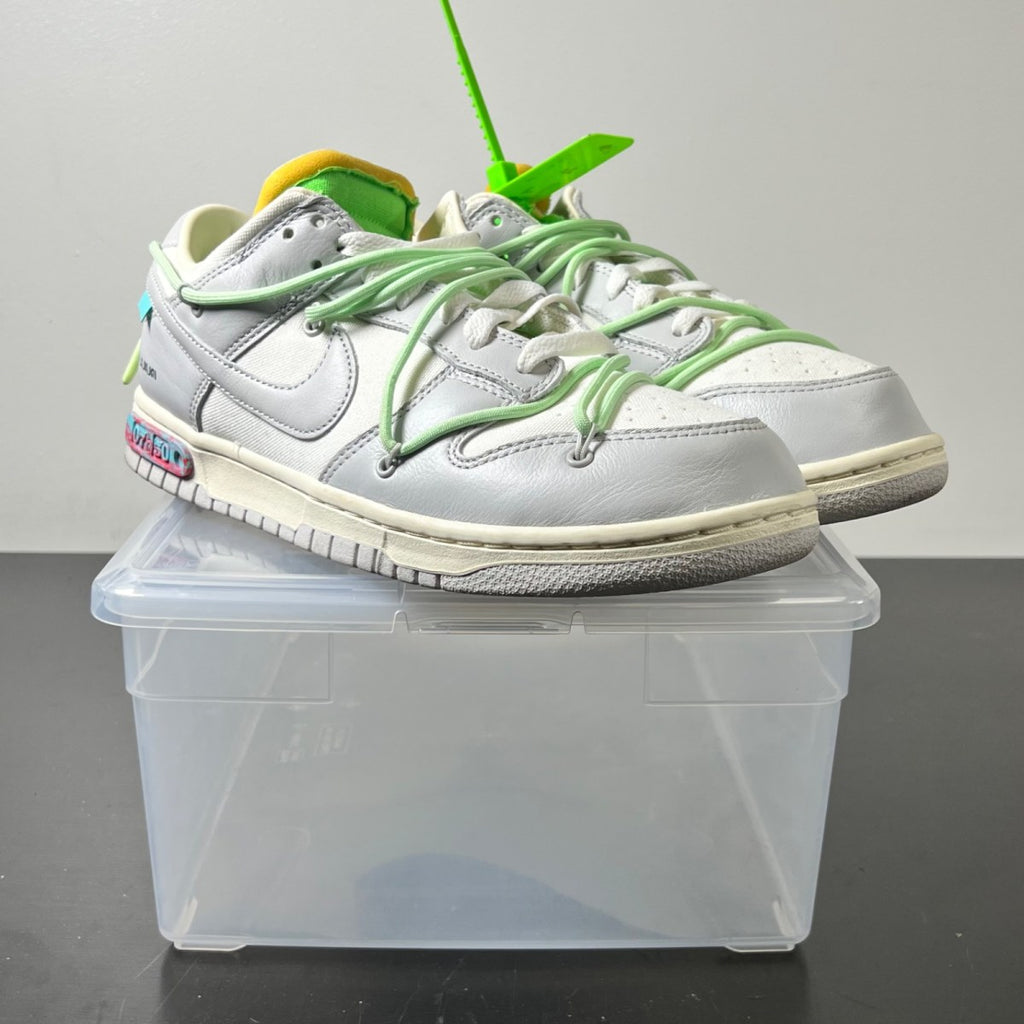 Nike Dunk Low Off-White Lot 7 10.5 (Lightly Worn Pre-Owned)NikeSail/Neutral Grey-Vapor Green - Image 1