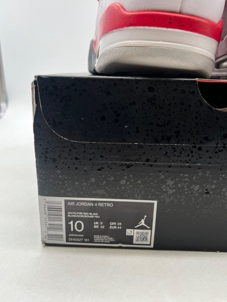 Jordan 4 Retro Red Cement 10 (Moderately Worn Pre-Owned)JordanWhite/Fire Red/Black/Neutral Grey - Image 4