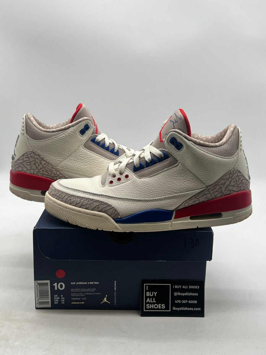 Jordan 3 Retro International Flight 10 (Lightly Worn Pre-Owned) - Image 1