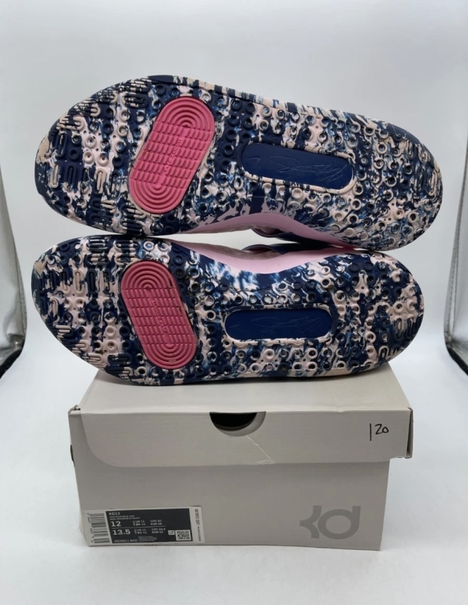 Nike KD 13 Aunt Pearl 12 (Lightly Worn Pre-Owned)NikePink Foam/Light Arctic Pink-Blue Void - Image 9