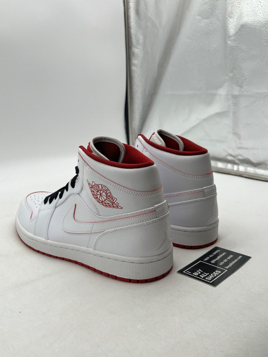 Jordan 1 Retro Mid White Gym Red Black 10.5 (Lightly Worn Pre-Owned) - Image 4