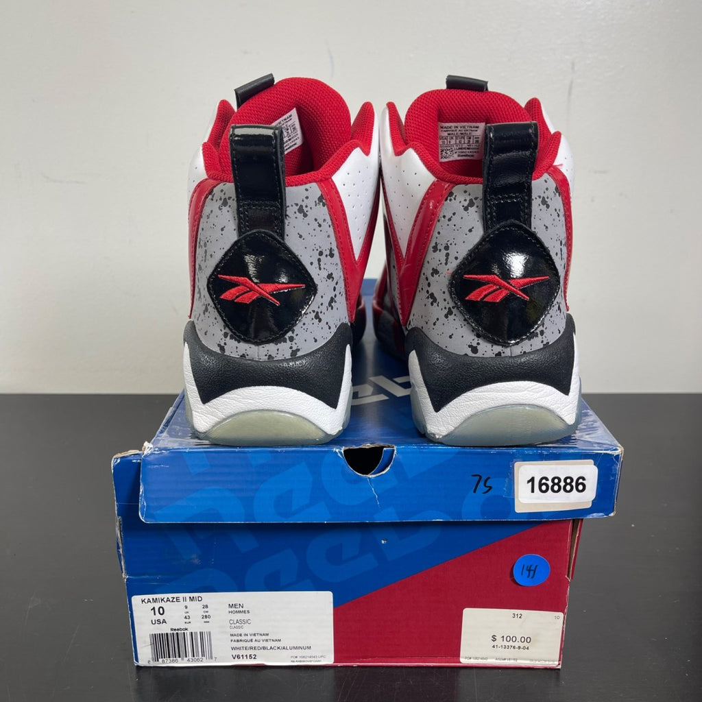 Reebok Kamikaze II Trailblazers 10 (Moderately Worn Pre-Owned)ReebokWhite/Black/Red - Image 4